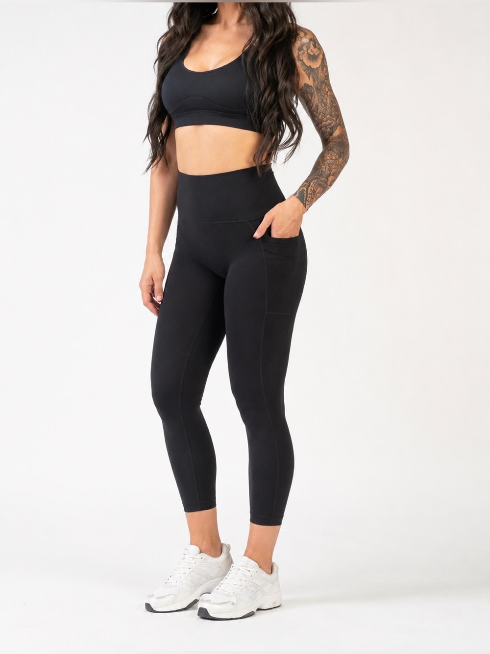 Black leggings with pockets 7/8